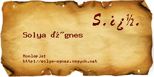 Solya Ágnes névjegykártya